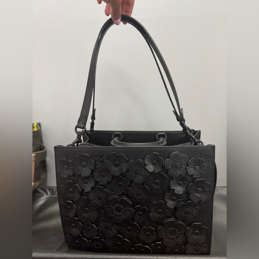 Coach Rogue 30 with Tea Roses Black on Black